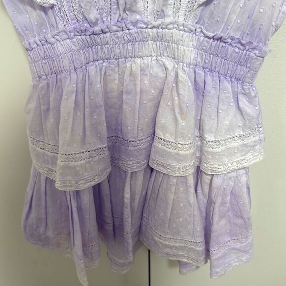 LoveShackFancy Natasha Women’s Dress in Violet Splash Hand Dye. Size P. - Picture 5 of 10